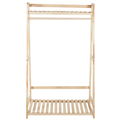 Freestanding Bamboo Clothes Rail 135cm Light Brown
