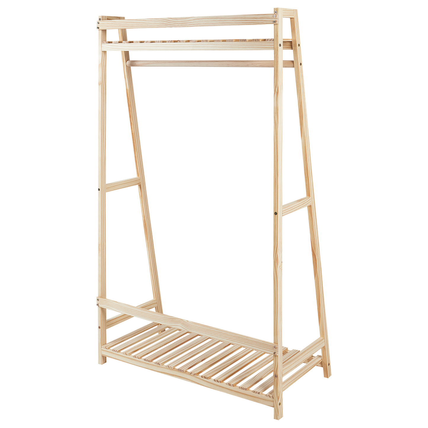 Freestanding Bamboo Clothes Rail 135cm Light Brown