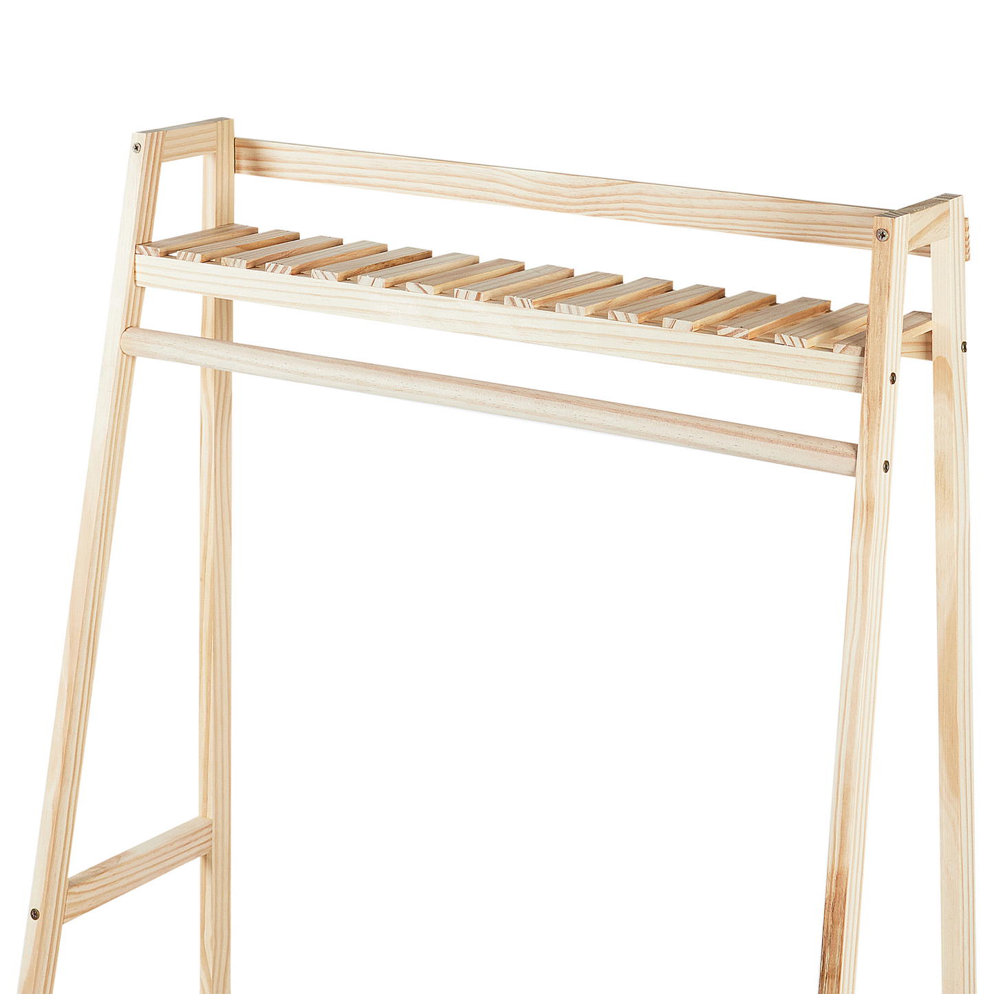 Freestanding Bamboo Clothes Rail 135cm Light Brown