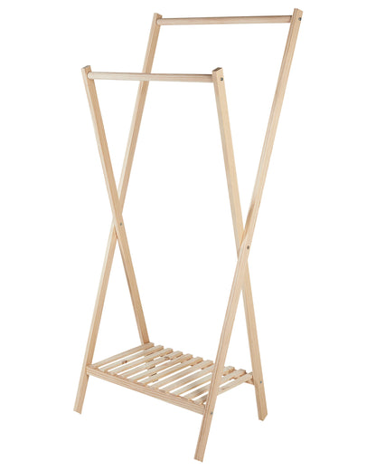 Clothes Rail Fir Light Brown 155cm Foldable Rack