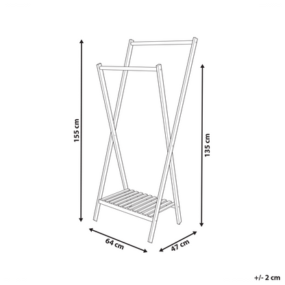 Clothes Rail Fir Light Brown 155cm Foldable Rack