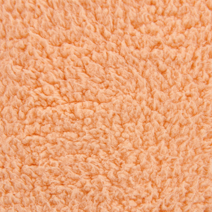 Orange Pouffe 40cm Fluffy Teddy Fabric Footstool