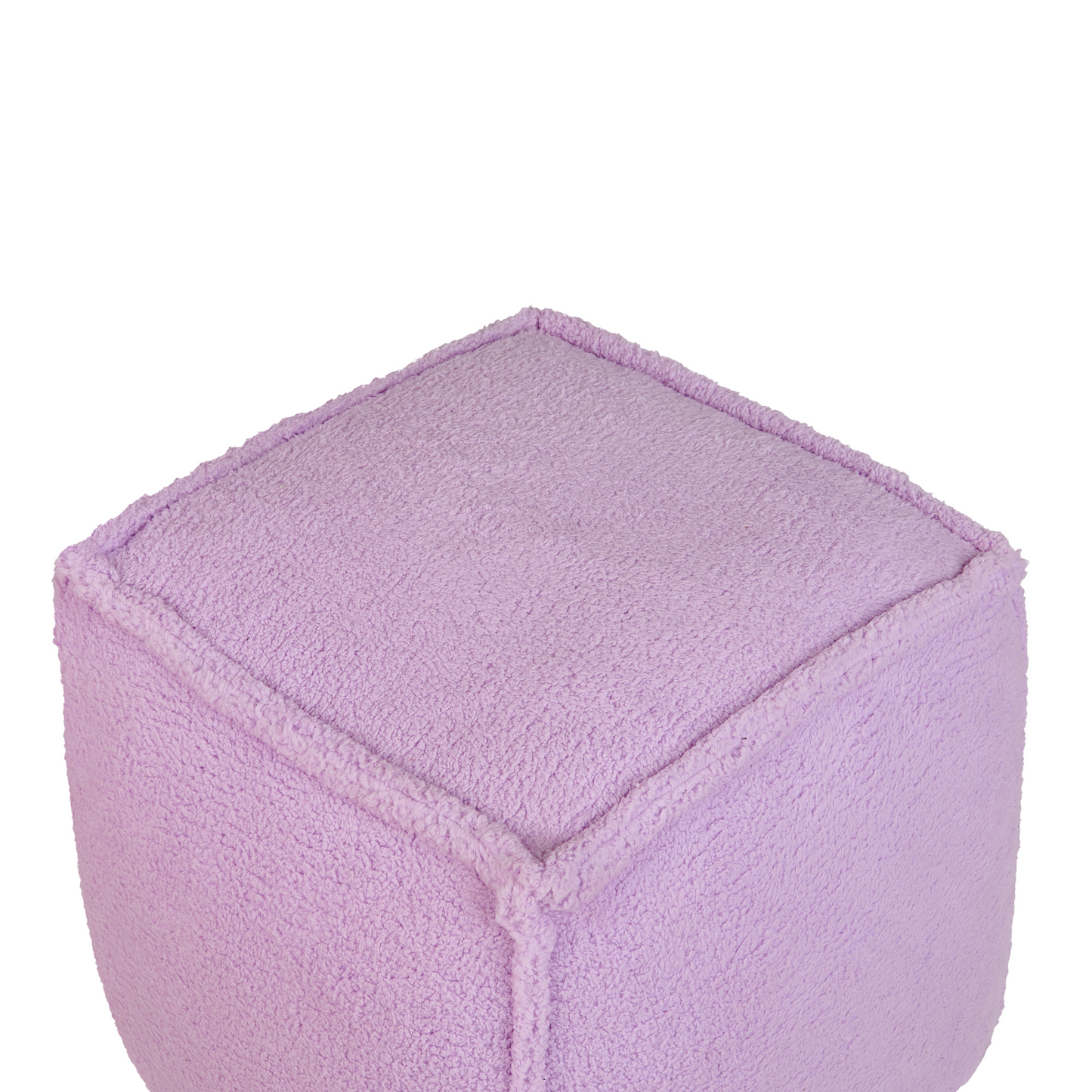 Violet Pouffe 40 x 40 x 40cm Fluffy Teddy Fabric Square Seat