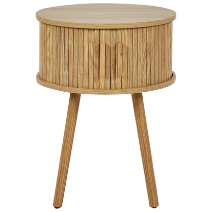 NovaNest Nightstand Bedside Table Light Brown Sliding Cabinet 45 cm