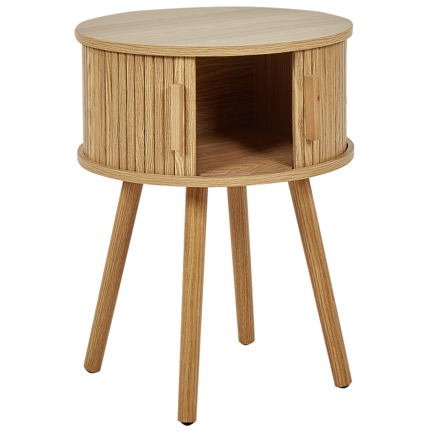 NovaNest Nightstand Bedside Table Light Brown Sliding Cabinet 45 cm