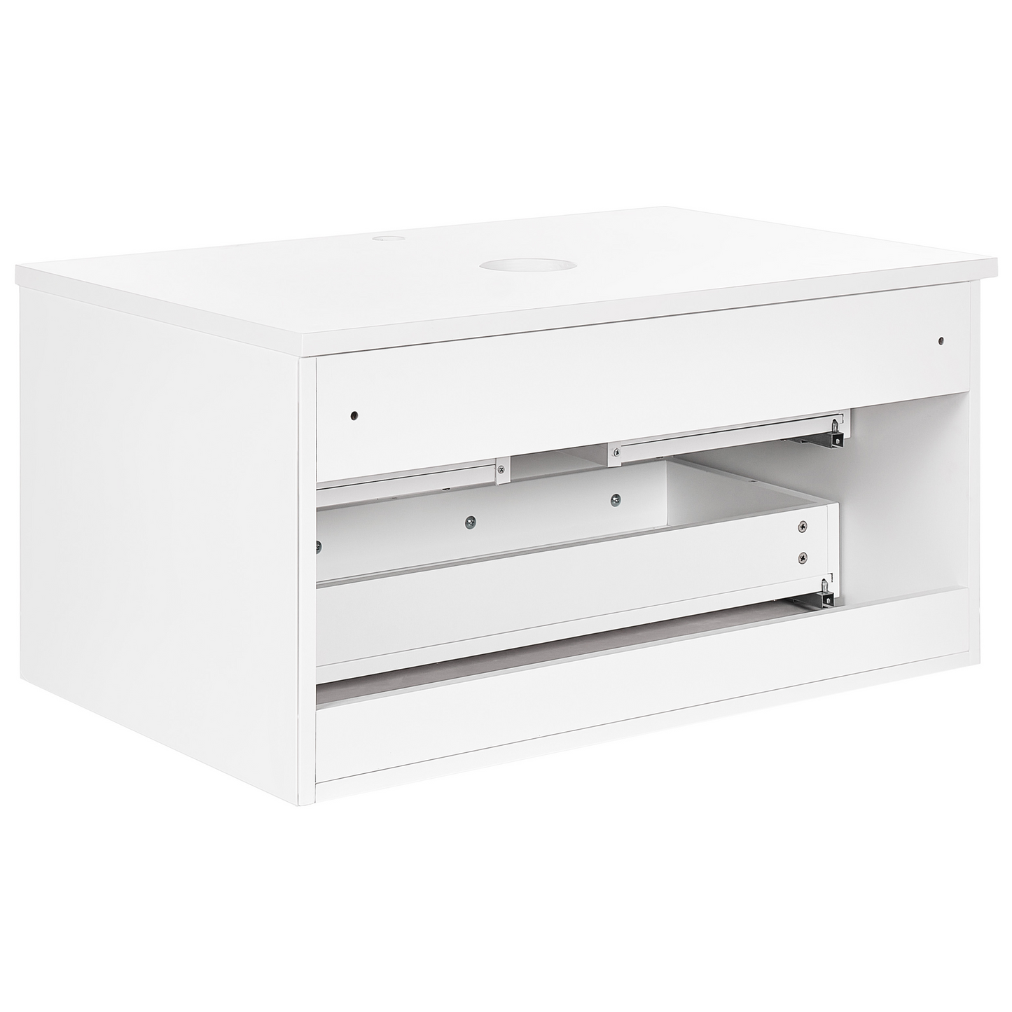 NovaHome White Wall Mounted Cabinet 80x52 cm Fluted Front 1 Drawer