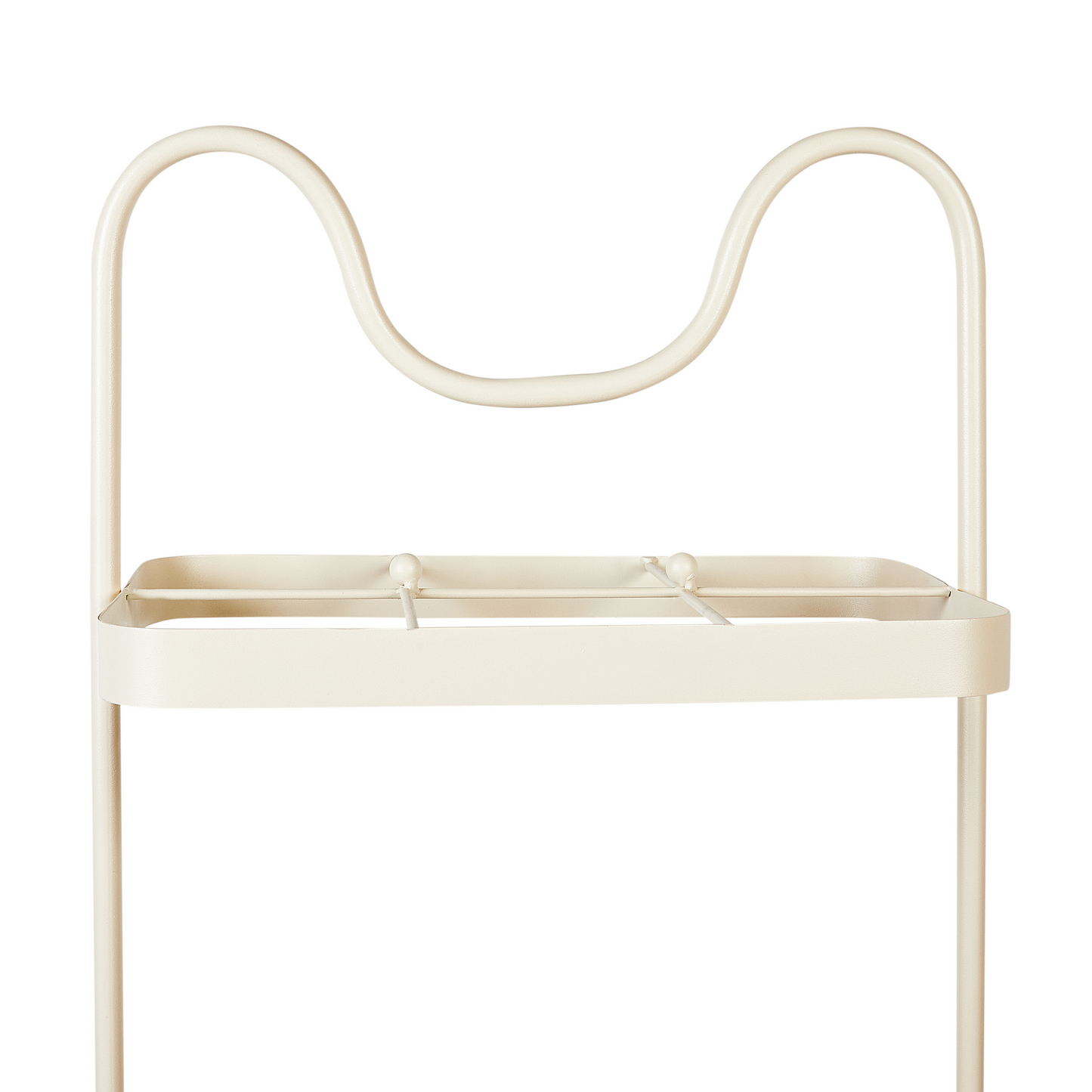 Modern Beige Iron Umbrella Stand With Drip Tray, Metal Hallway Organizer