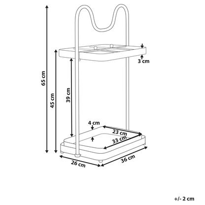 Modern Beige Iron Umbrella Stand With Drip Tray, Metal Hallway Organizer