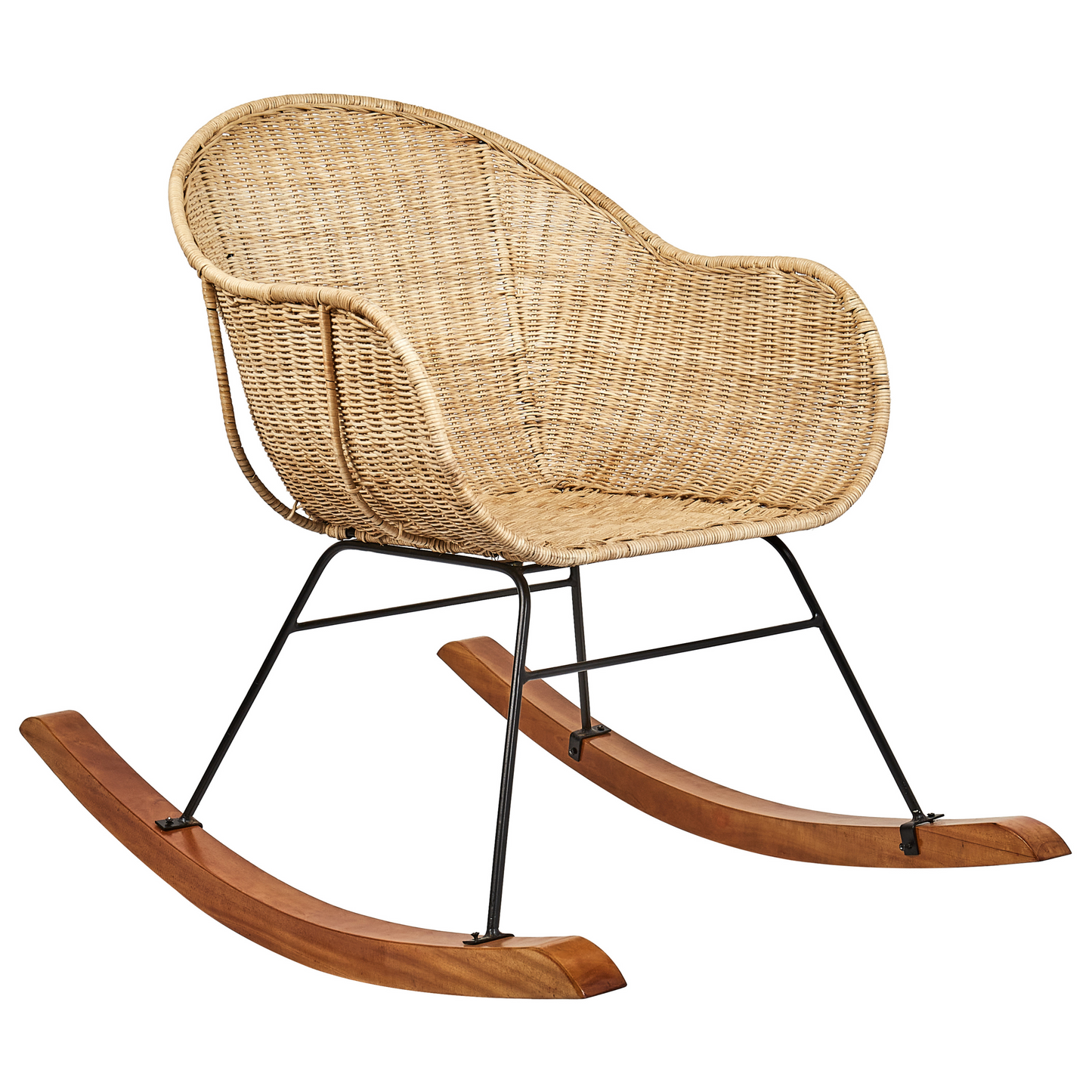 Set Of 2 Natural Rattan Rocking Chairs For Indoor Outdoor