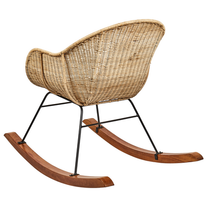 Set Of 2 Natural Rattan Rocking Chairs For Indoor Outdoor