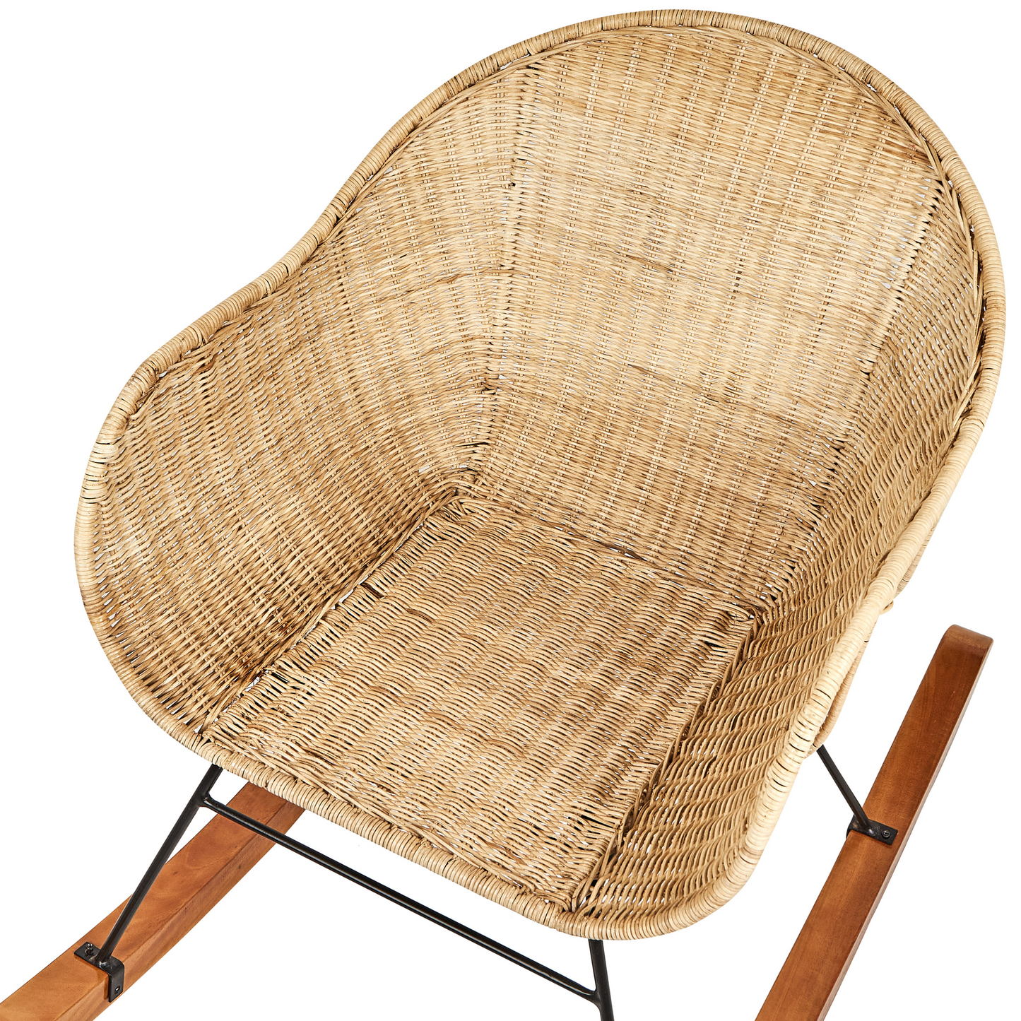 Set Of 2 Natural Rattan Rocking Chairs For Indoor Outdoor
