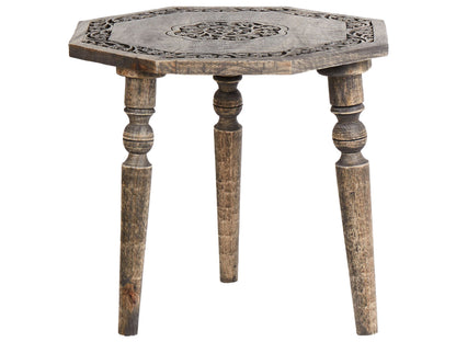 Mango Home Octagonal Side Table 48cm Dark Mango Wood