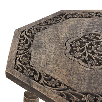 Mango Home Octagonal Side Table 48cm Dark Mango Wood