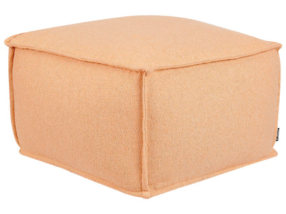 Pouffe Orange Cotton EPS Balls Removable Cover Footstool