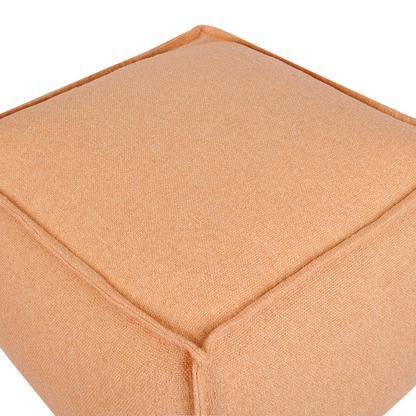 Pouffe Orange Cotton EPS Balls Removable Cover Footstool