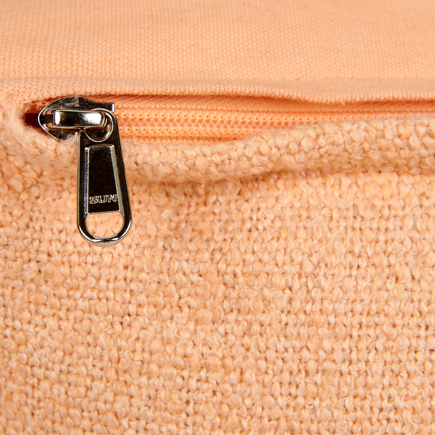 Pouffe Orange Cotton EPS Balls Removable Cover Footstool