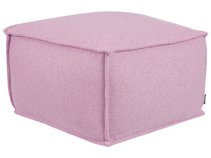 Pouffe Pink Cotton EPS Balls Square Footstool