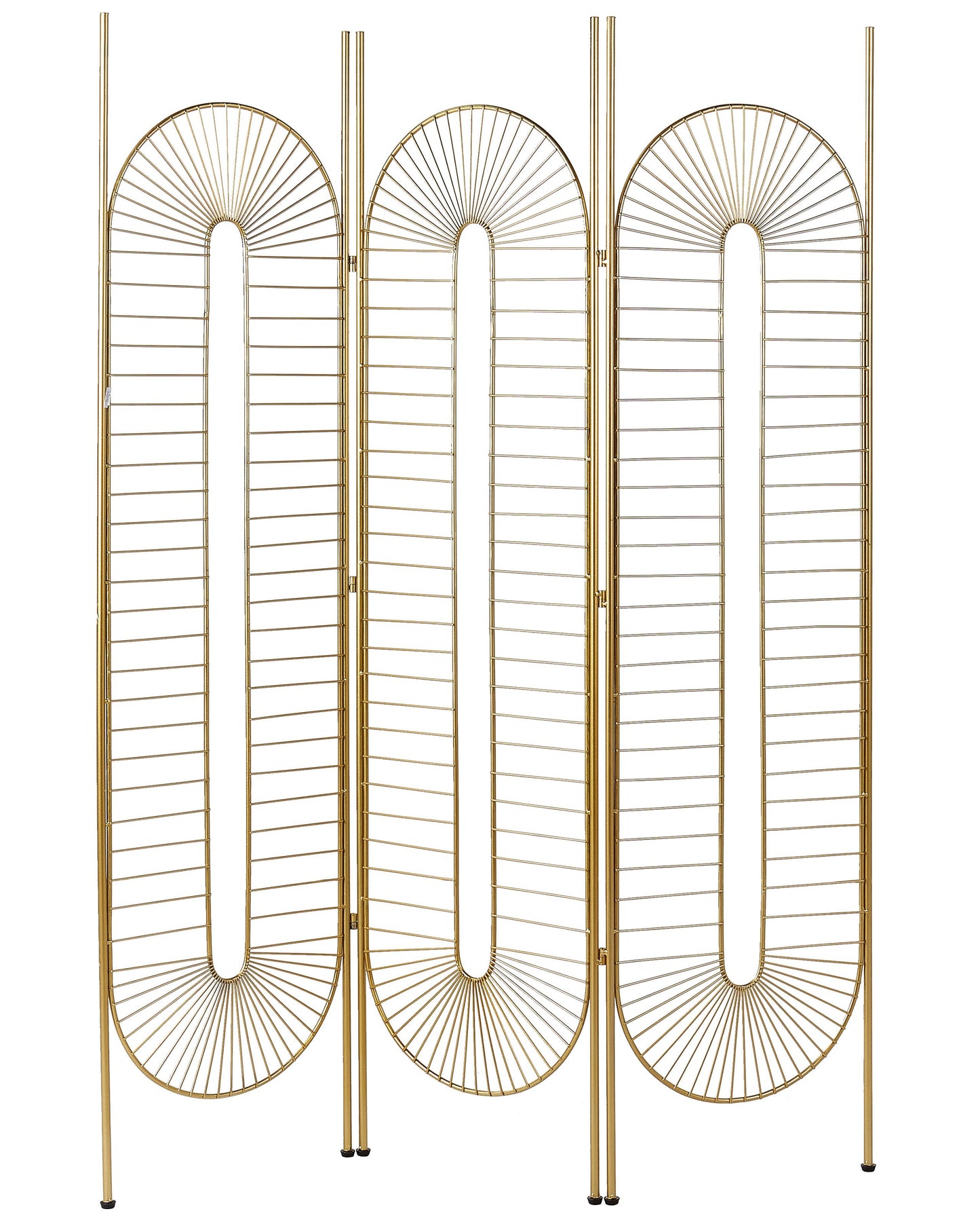 Gold Metal Iron Frame 3 Panel Room Divider Folding Screen