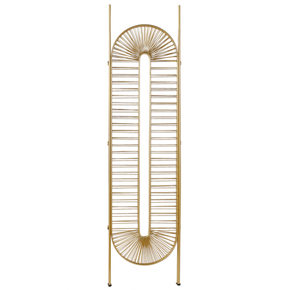 Gold Metal Iron Frame 3 Panel Room Divider Folding Screen