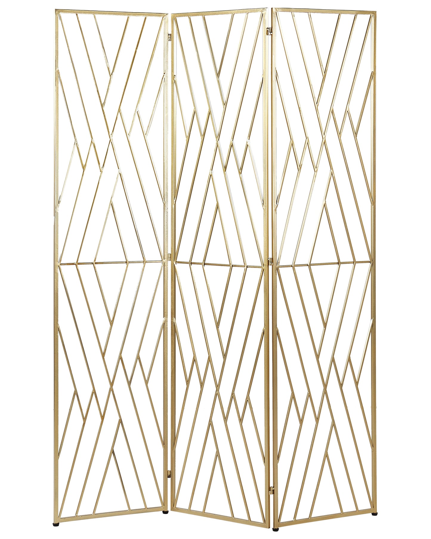 Elegant Home Gold Metal Room Divider 3 Panel Folding Screen