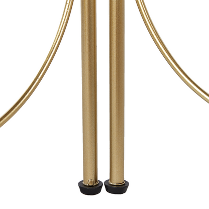 Gold Metal 3-Panel Room Divider With Geometric Design