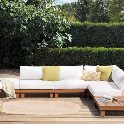 Modular Corner Sofa Set White Cushions Aluminum Frame