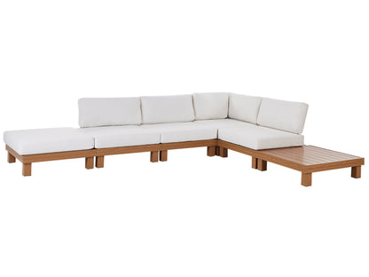 Modular Corner Sofa Set White Cushions Aluminum Frame