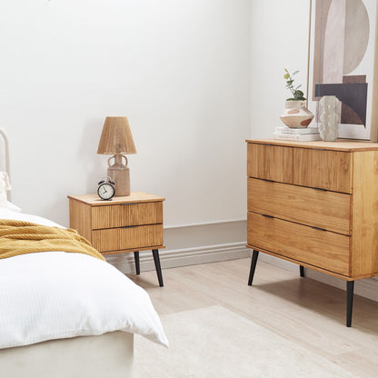 Everpine Modern Chest Of Drawers Light Brown Pine Wood 4 Drawers