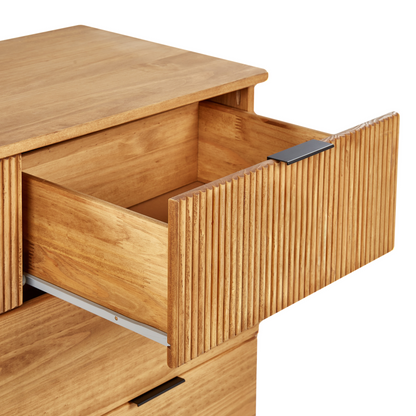 Everpine Modern Chest Of Drawers Light Brown Pine Wood 4 Drawers