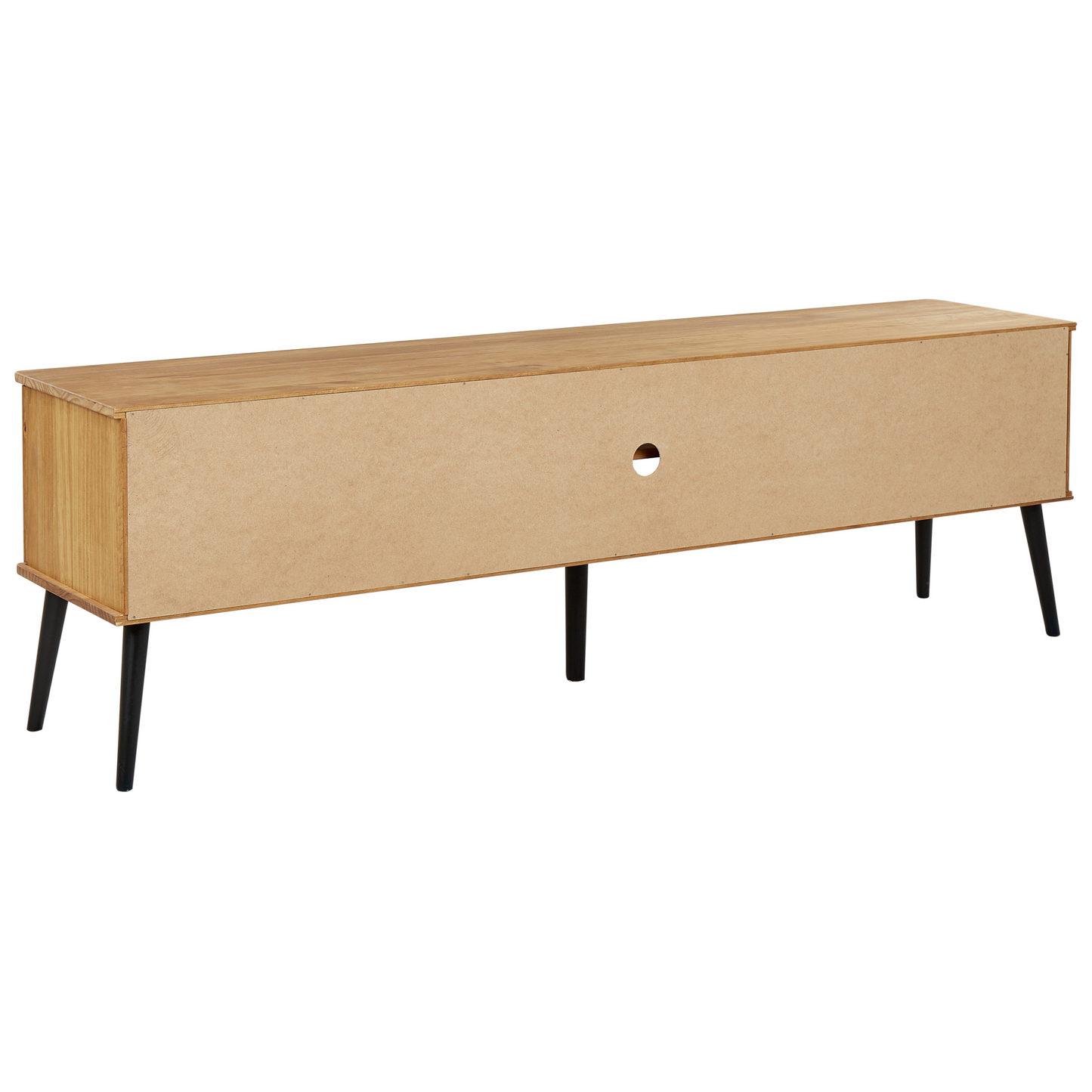 TV Stand Rustic Light Pine, 2 Doors, Industrial Style