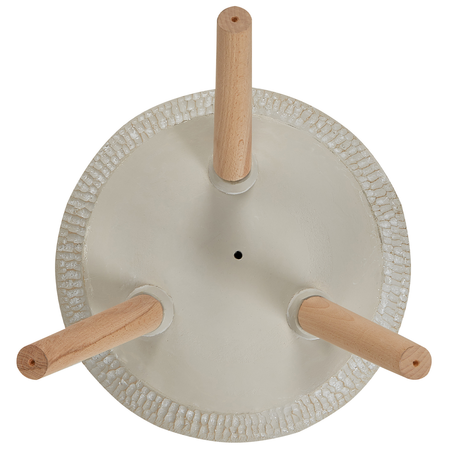 Plant Stand Beige Grey Magnesium Round Wood Base Planter