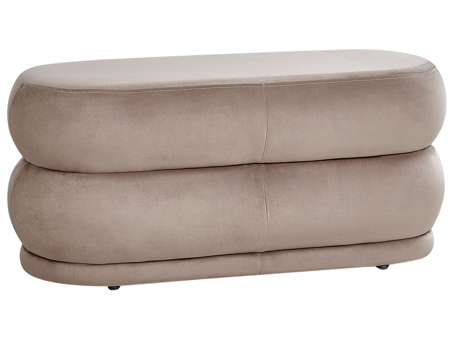 Taupe Velvet Upholstered Fabric Accent Bed Bench Stool