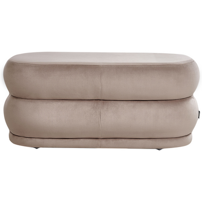 Taupe Velvet Upholstered Fabric Accent Bed Bench Stool