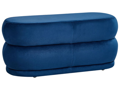 Lux Velvet Navy Blue Upholstered Bed Bench