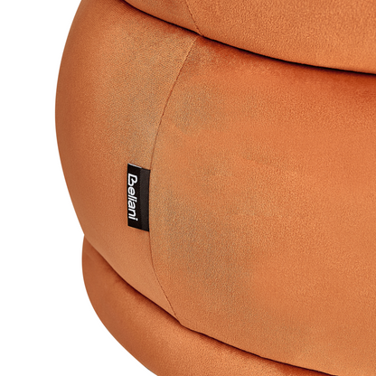Velvet Bench Orange Upholstered Fabric Accent Stool For Living Room Modern Decor