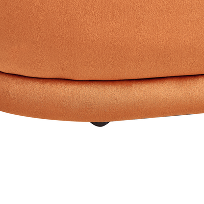 Velvet Bench Orange Upholstered Fabric Accent Stool For Living Room Modern Decor