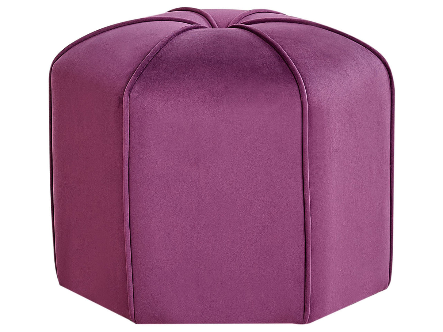 Pouffe Purple Velvet Round Footstool 45 By 45 By 40cm