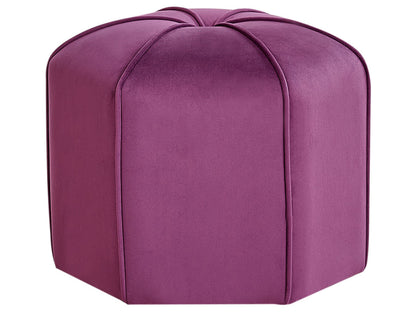 Pouffe Purple Velvet Round Footstool 45 By 45 By 40cm
