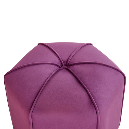 Pouffe Purple Velvet Round Footstool 45 By 45 By 40cm