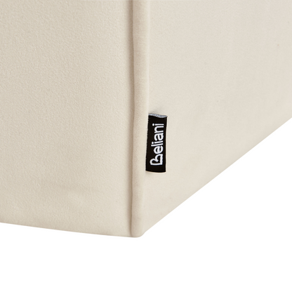 Velvet Round Pouffe 45cm Light Beige Modern Footstool