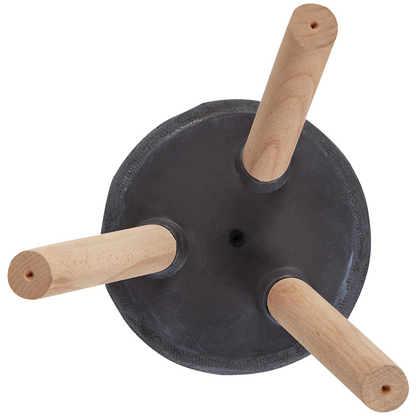Plant Stand Graphite Grey Magnesium Round Wood Base Tall