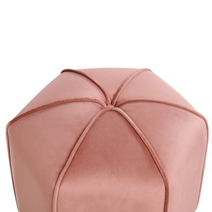 Pink Round Pouffe 45cm Diameter Modern Living Room