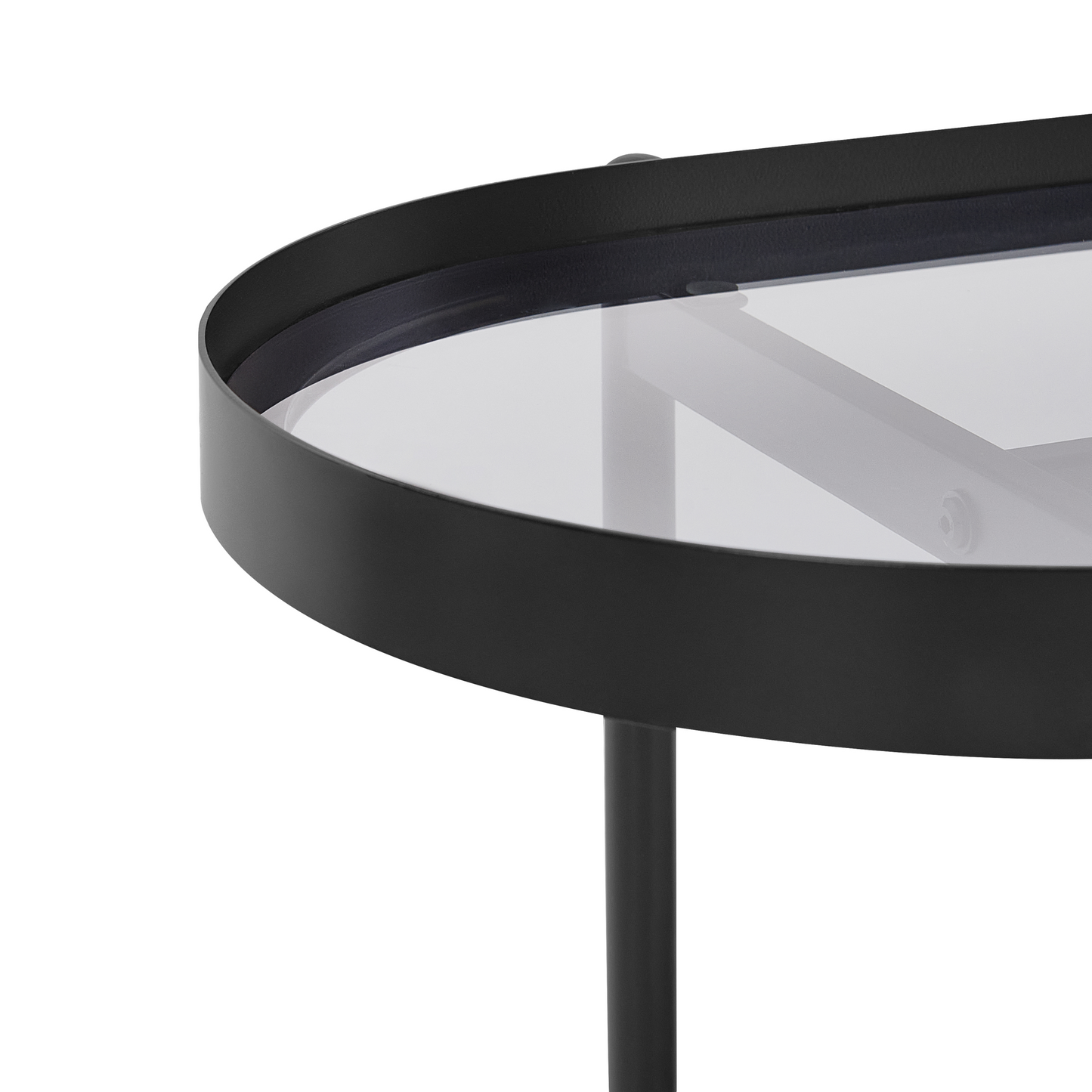 Viennese Console Table Black Glass Top 120 x 42cm Modern Braid