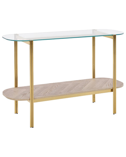 Console Table Gold Glass Top Metal Frame 120 x 41cm