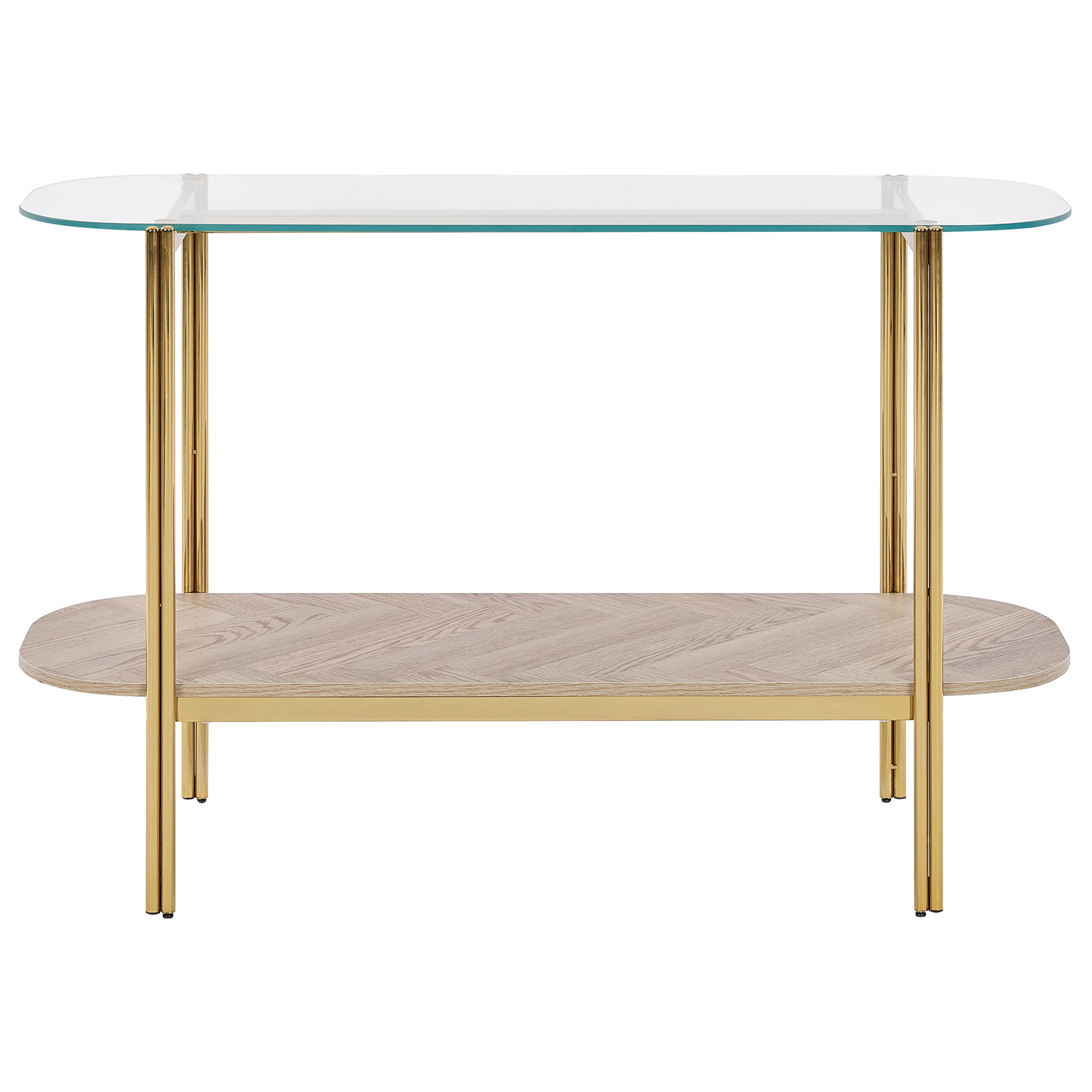 Console Table Gold Glass Top Metal Frame 120 x 41cm