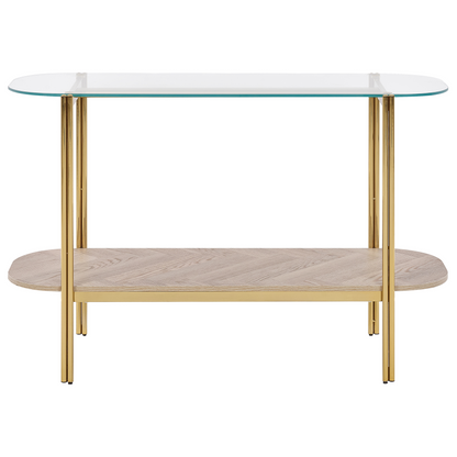 Console Table Gold Glass Top Metal Frame 120 x 41cm