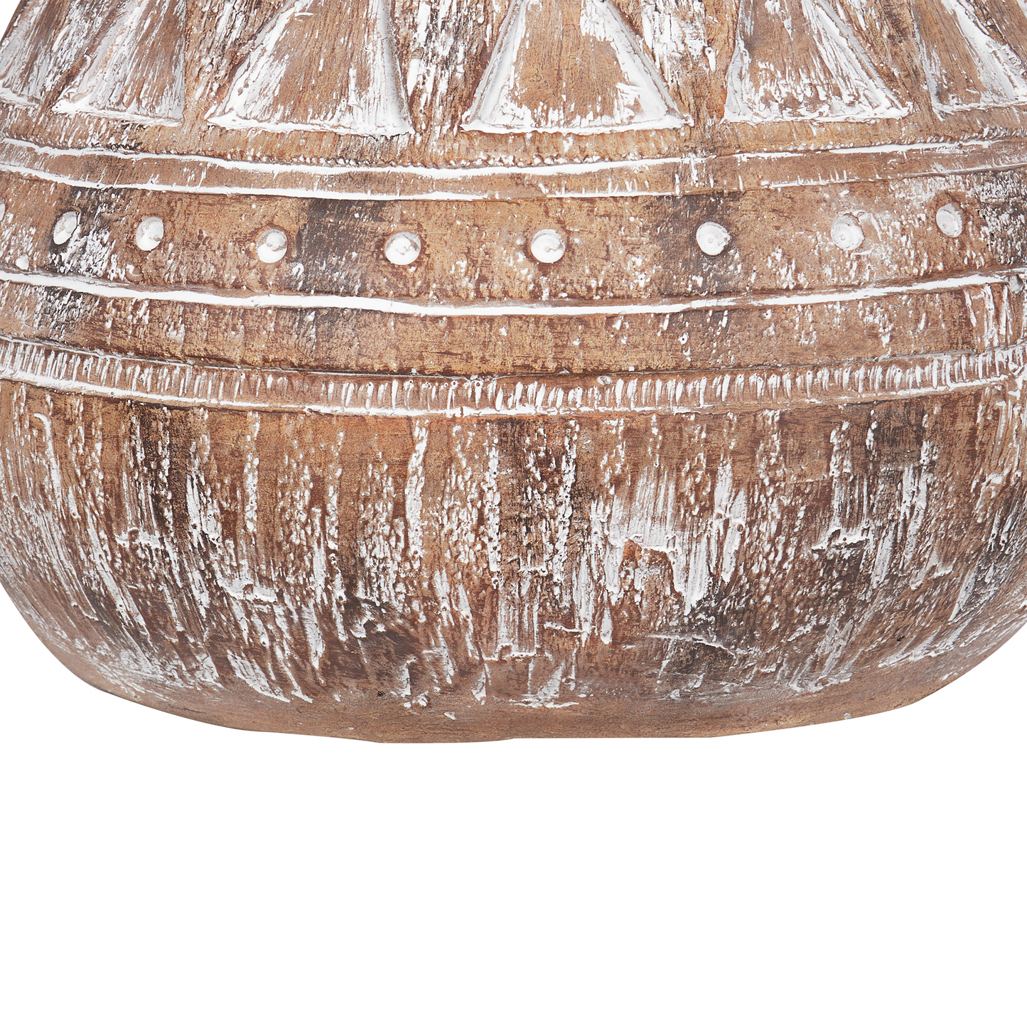 Rustic Plant Pot Light Brown Indoor Outdoor Hand Painted