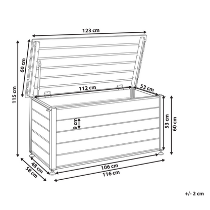 Aluminium Storage Box Dark Brown 123 x 60cm