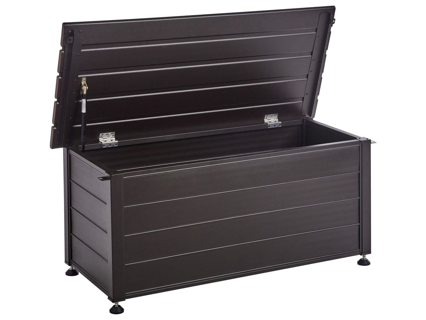 Aluminium Garden Storage Box 113 x 50cm Dark Brown Weatherproof Outdoor Storage