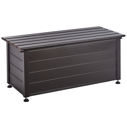 Aluminium Garden Storage Box 113 x 50cm Dark Brown Weatherproof Outdoor Storage